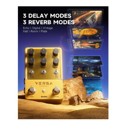 Donner Versa Yellow Fall II Delay & Reverb Guitar Effects Pedal