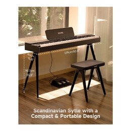 Donner OURA S100 88-key Graded Hammer Weighted Digital Piano - Black