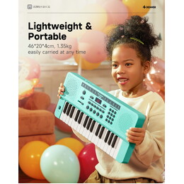 Donner DEK-32 32-Key Portable Electronic Keyboard - Cyan