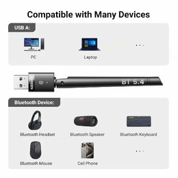 UGREEN 35059 Bluetooth 5.4 Adapter Long Range USB Bluetooth Dongle for PC