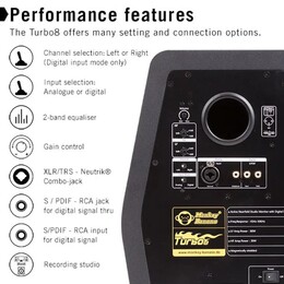 Pair of Monkey Banana Turbo Series Active 8" Studio Monitors - Black