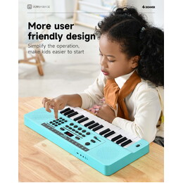 Donner DEK-32 32-Key Portable Electronic Keyboard - Cyan