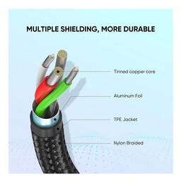 UGREEN 45071 USB-A to USB-C Braided Fast Charging Cable - 1m