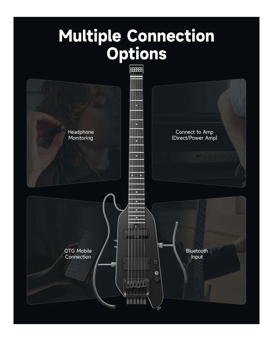 Donner HUSH-X ギター　ブラック Amazon.com: Donner HUSH X Electric Guitar Kit - Featherlight