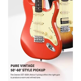 Donner DST-600 ST Electric Guitar - Red SSS