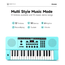 Donner DEK-32 32-Key Portable Electronic Keyboard - Cyan