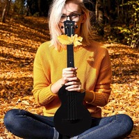 Enya Nova U Carbon Concert Ukulele - Black - includes pickup