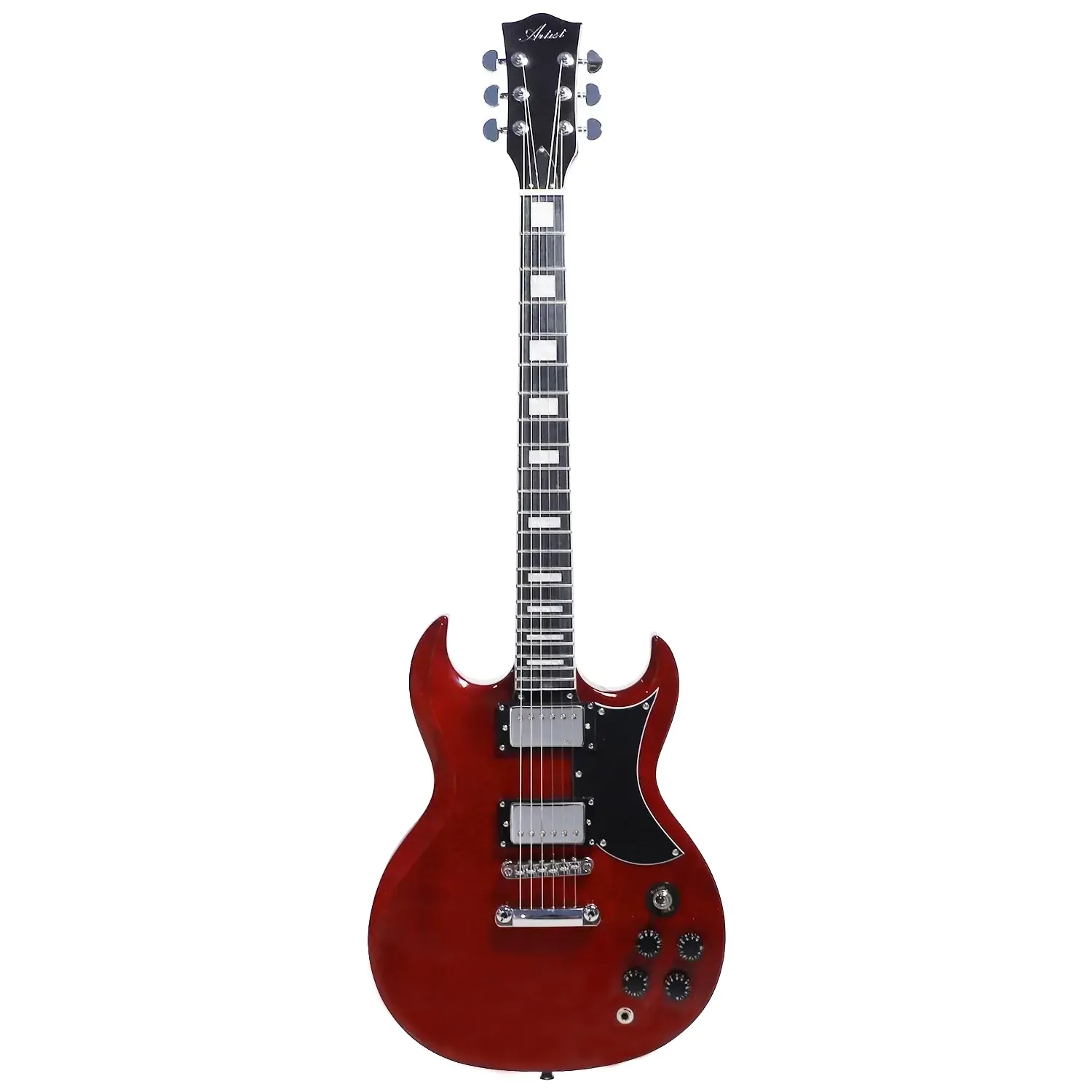 Artist AG100 Red SG Style Electric Guitar with Bullbucker Pickups