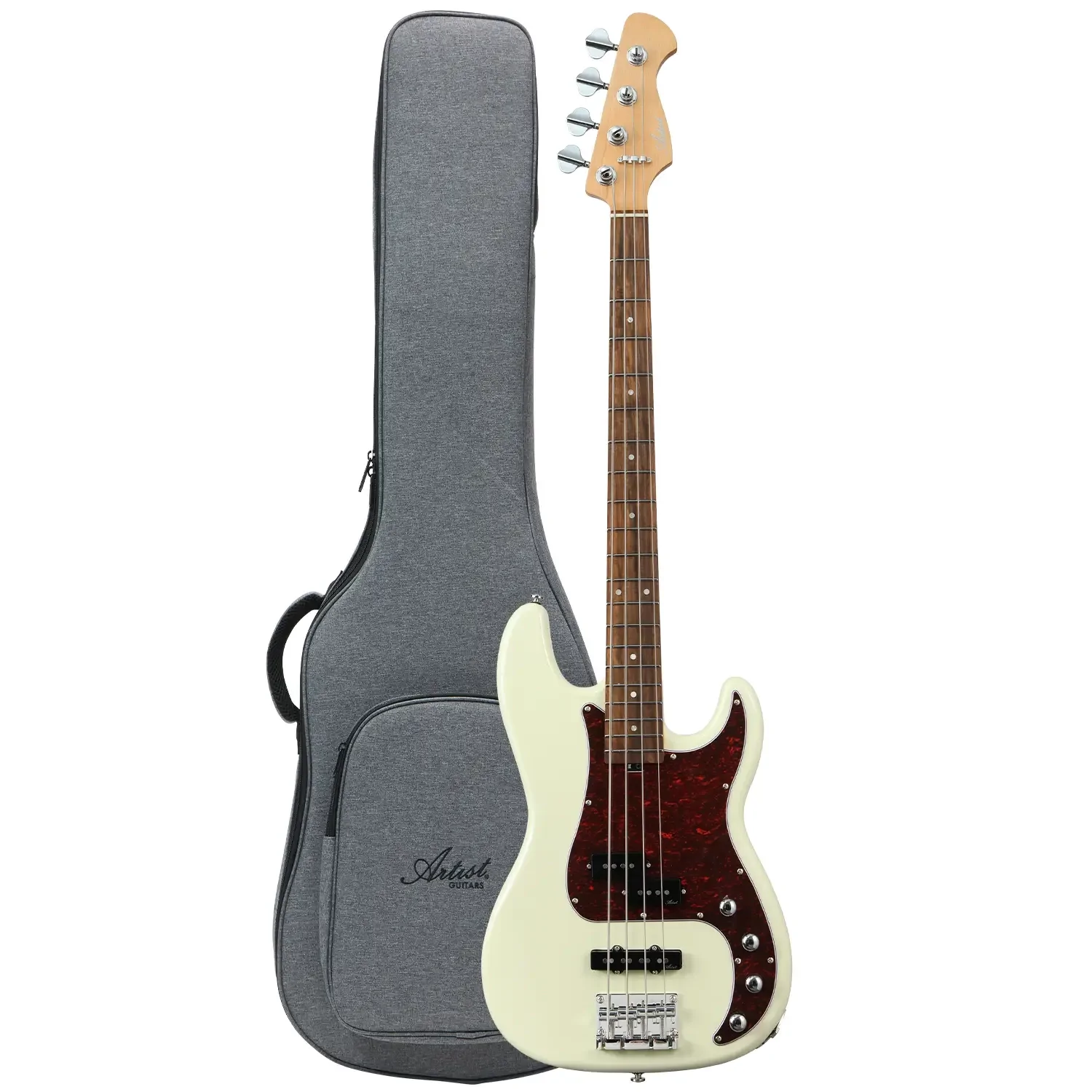 Artist APJ4A Active/Passive Hybrid Bass Guitar - Vintage White