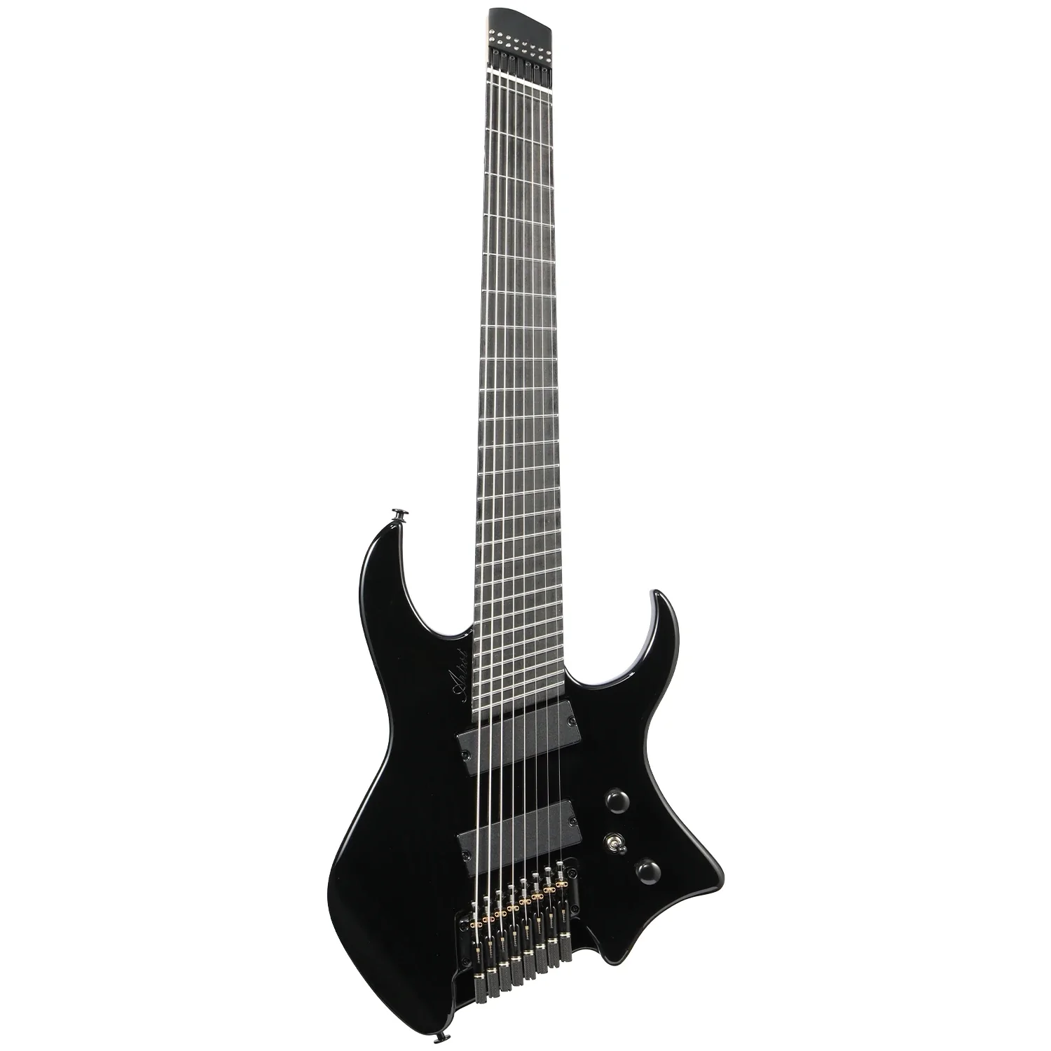 Artist AG78V3 Multi-Scale Headless 8 String Electric Guitar - Black