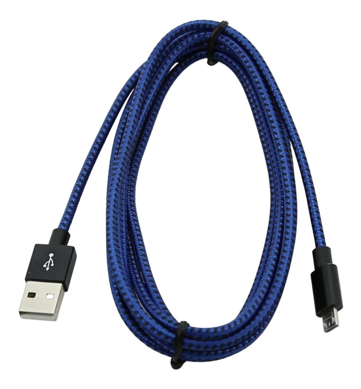 SWAMP Micro USB to USB 2.0 Male Braided Jacket - Blue - 3m