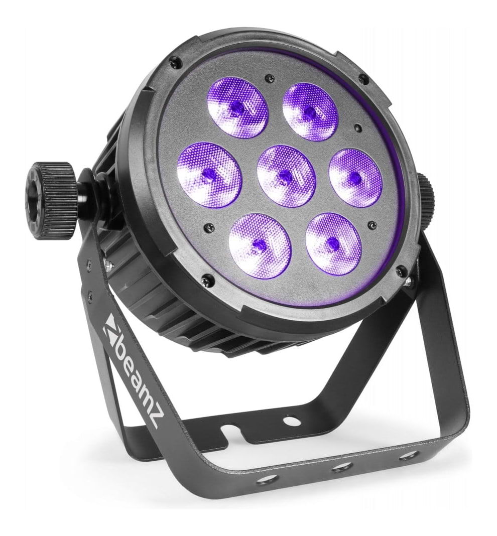 Beamz BT280 LED Flat Parcan with DMX and IRC - RGBAW-UV 7 x 10W