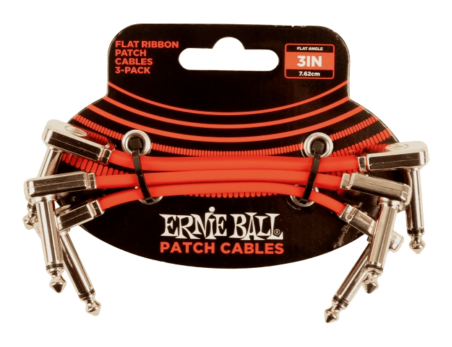 Ernie Ball, Singolo cavo patch piatto con jack stereo a pipa, lunghezza 61 cm, Nero Ernie Ball, Singolo cavo patch piatto con jack stereo a pipa, lunghezza 61 cm, Nero