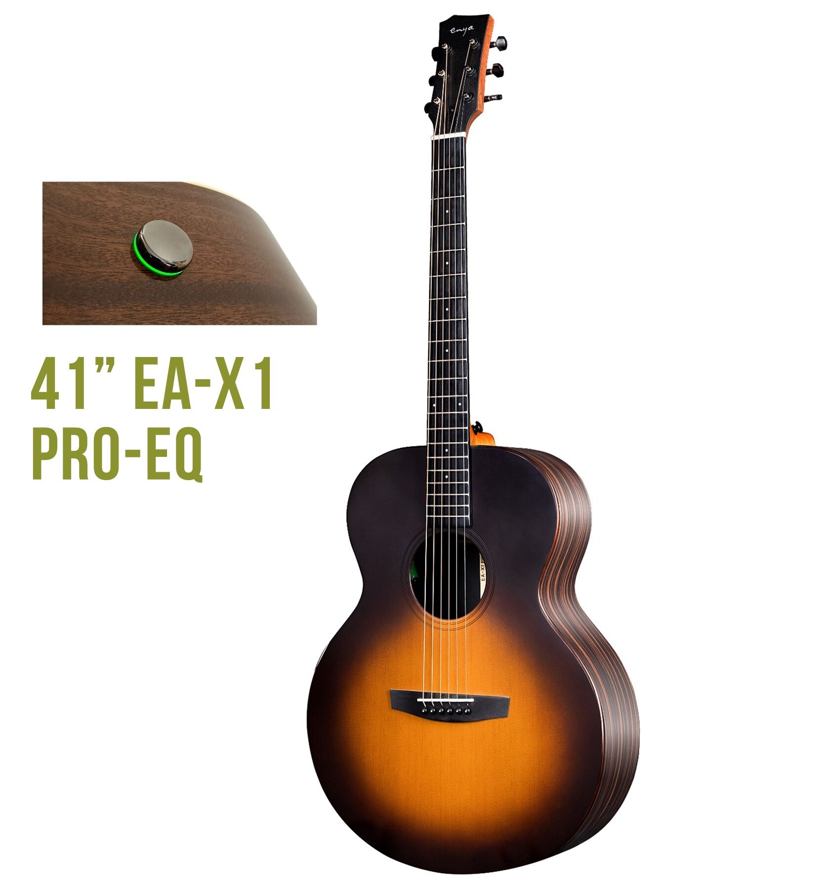 Enya X1-Pro Spruce HPL Acoustic Guitar - 41" Size - Sunburst - includes pickup