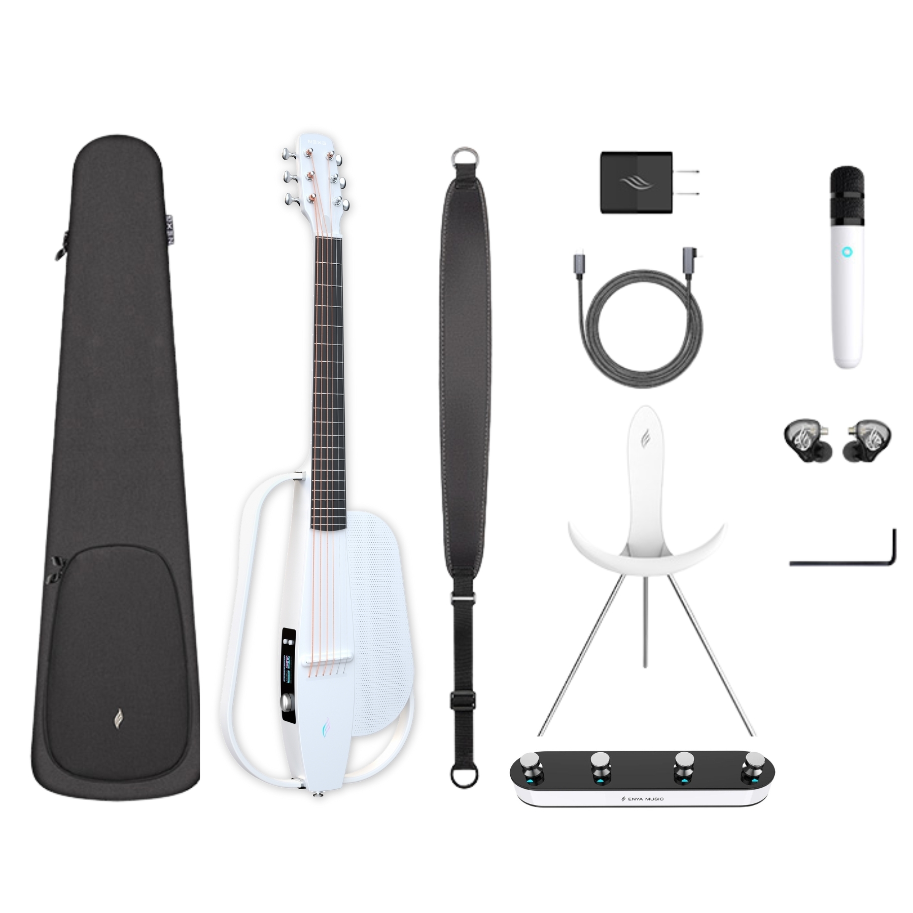 Enya NEXG 2 Carbon Fibre Acoustic Smart Guitar - Deluxe - White