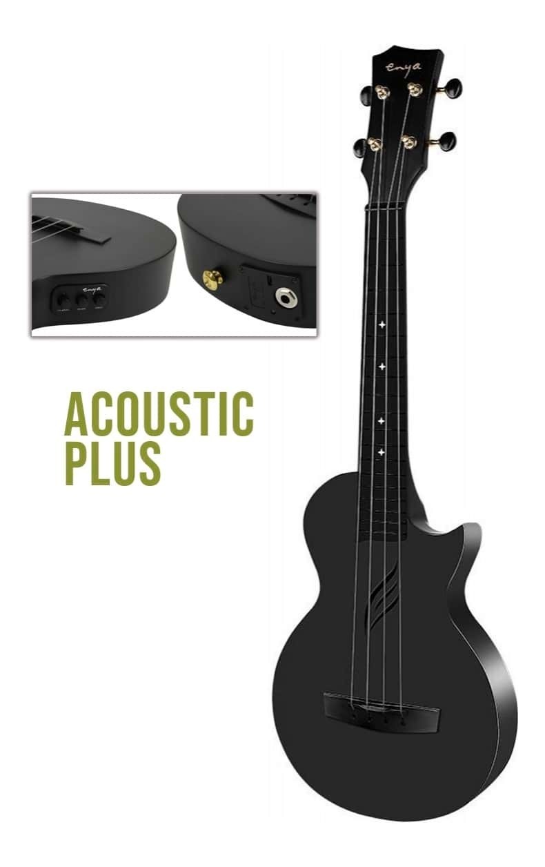 Enya Nova U Carbon Concert Ukulele - Black - includes pickup