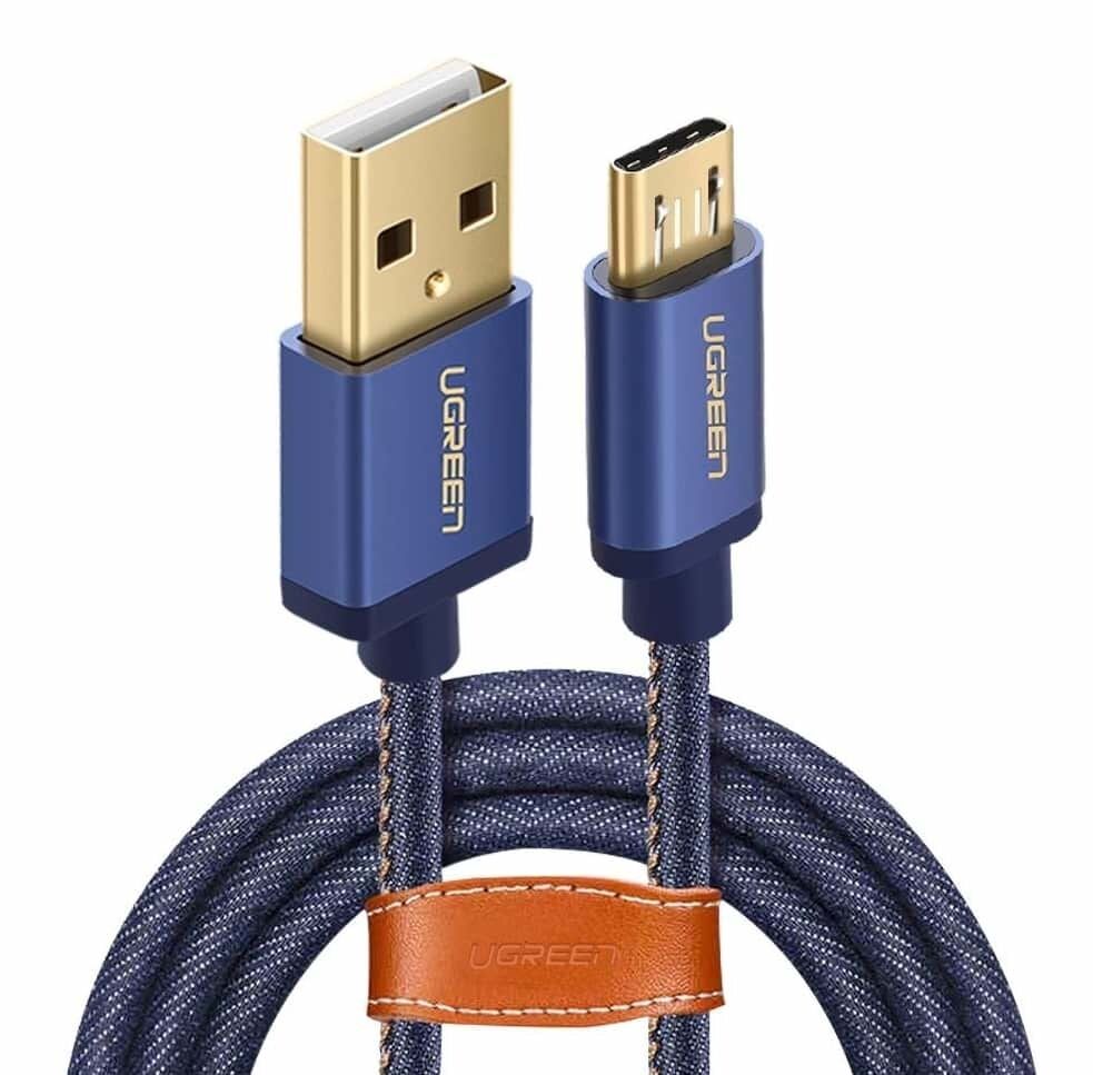 UGREEN Premium Micro USB to USB 2.0 Type A Cable Braided Jacket - BLUE - 150cm