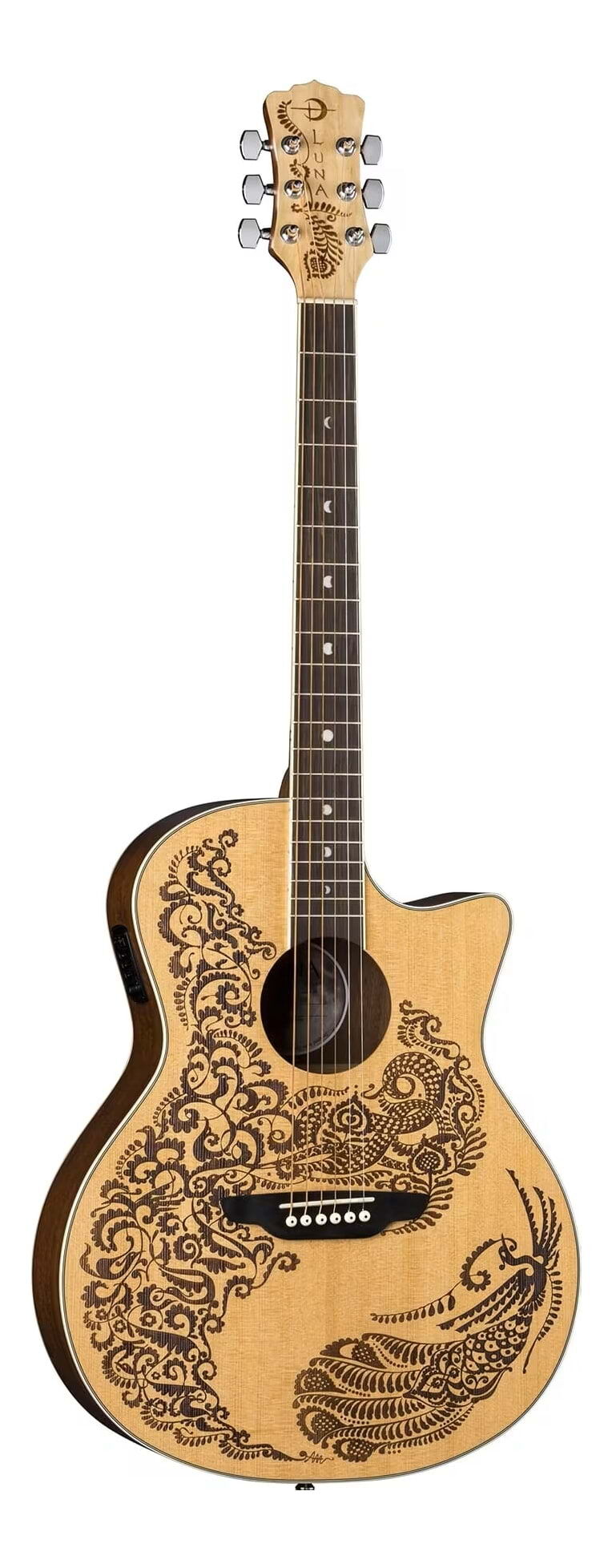 Luna Henna Paradise Select Spruce Acoustic-Electric Guitar - Satin Natural