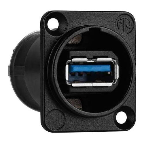 Neutrik NAUSB3-B D-Size USB 3.0 Feed-Through Panel Mount Connector
