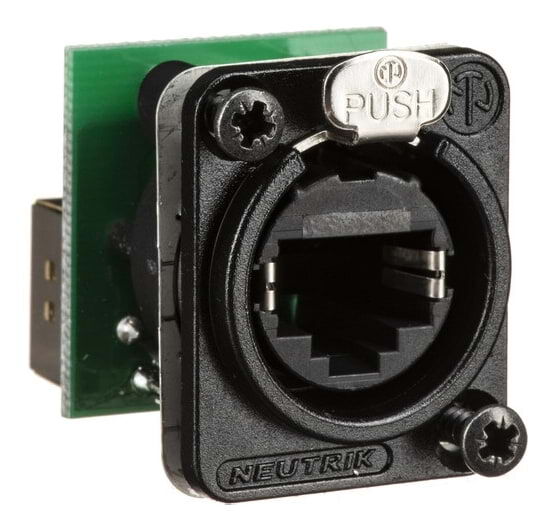 Neutrik NE8FDP etherCON Ethernet Panel Mount | Pass-through RJ45 Cat5e - Black