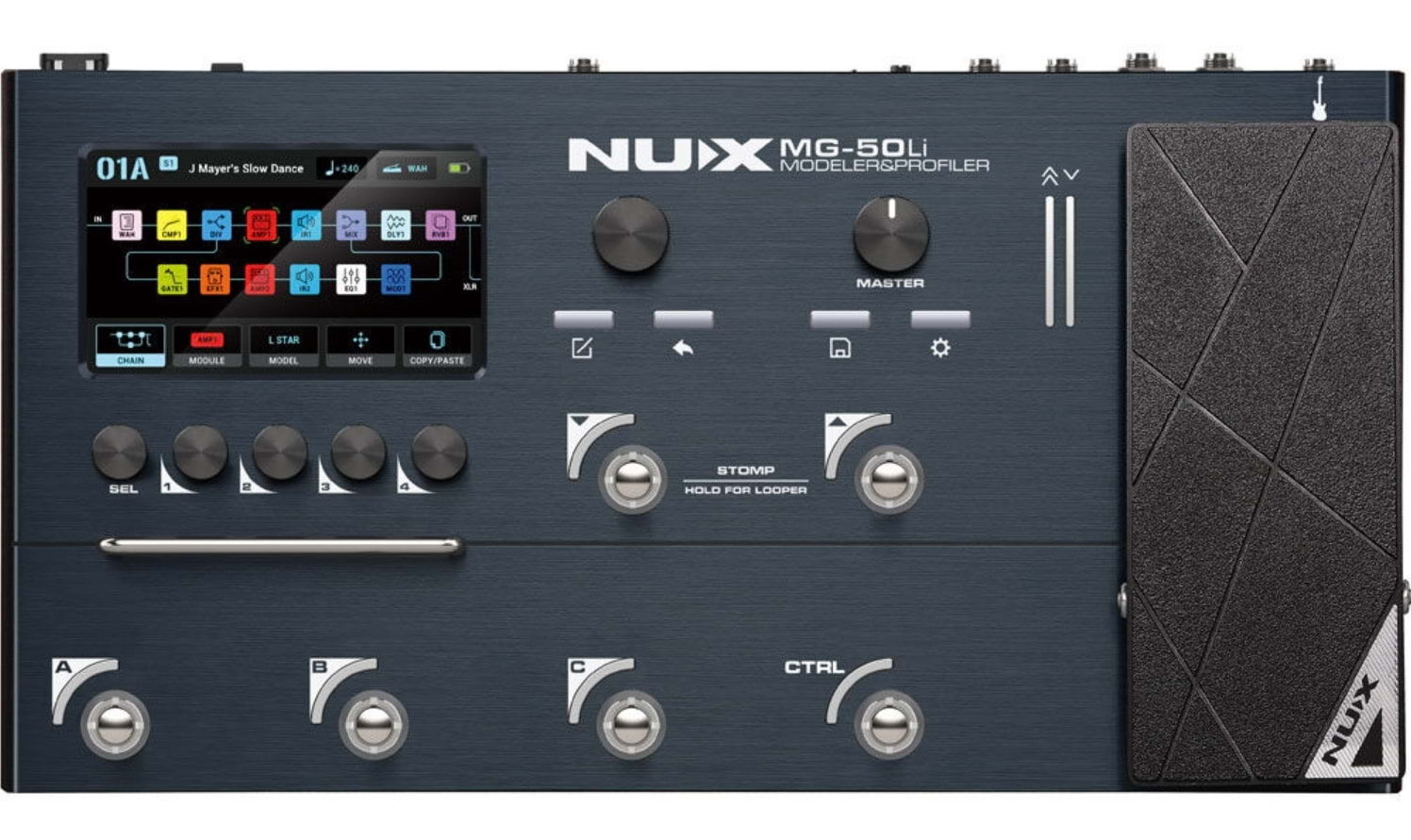 NUX MG-50Li Modeler and Profiler Multi-Effects Processor - Dark Blue