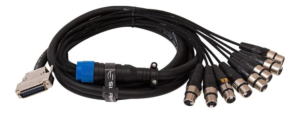SWAMP 8-way DB-25 to XLR(f) Cable TASCAM wiring - 6m
