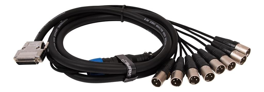 SWAMP 8-way DB-25 to XLR(m) Cable TASCAM wiring - 2m