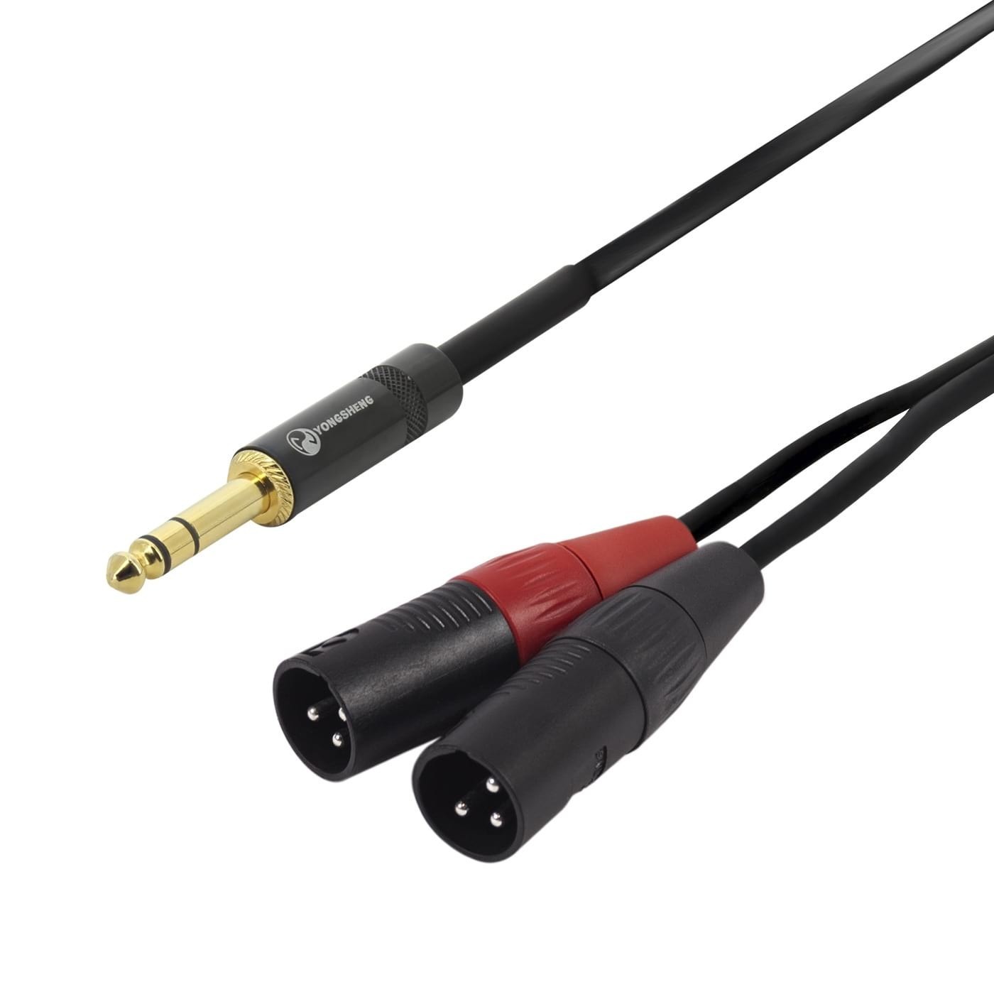 Audio-Konverter XLR auf 6,35 mm 1,5 m 1 XLR-Buchse auf 2 6,35-mm-Mono-Stecker Stereo- Yilan Audio-Splitterkabel 1/4 Zoll Mikrofon- Adapterkabel 