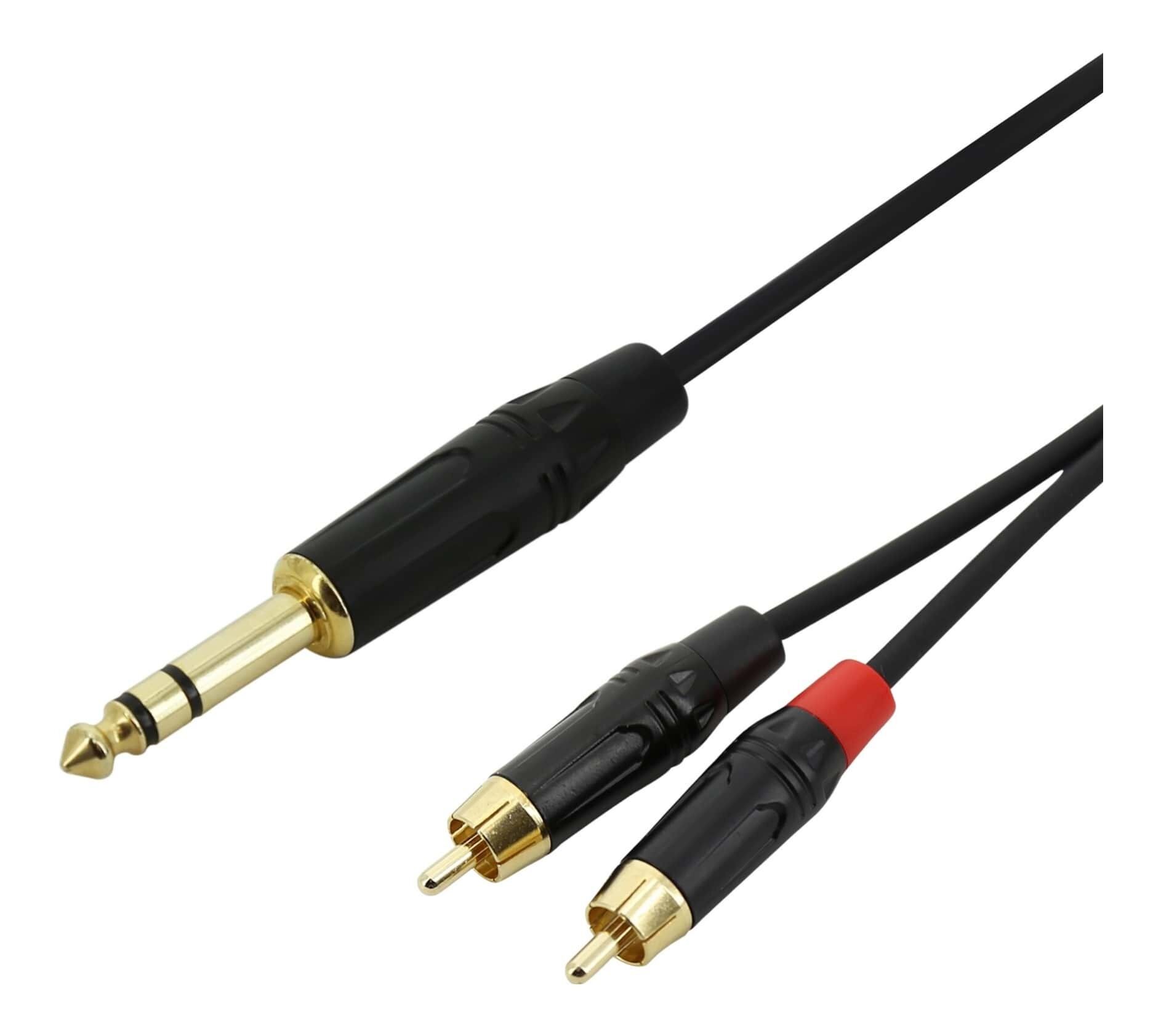 TRS Jack to Dual RCA Cable - Insert Y Cable - 10m