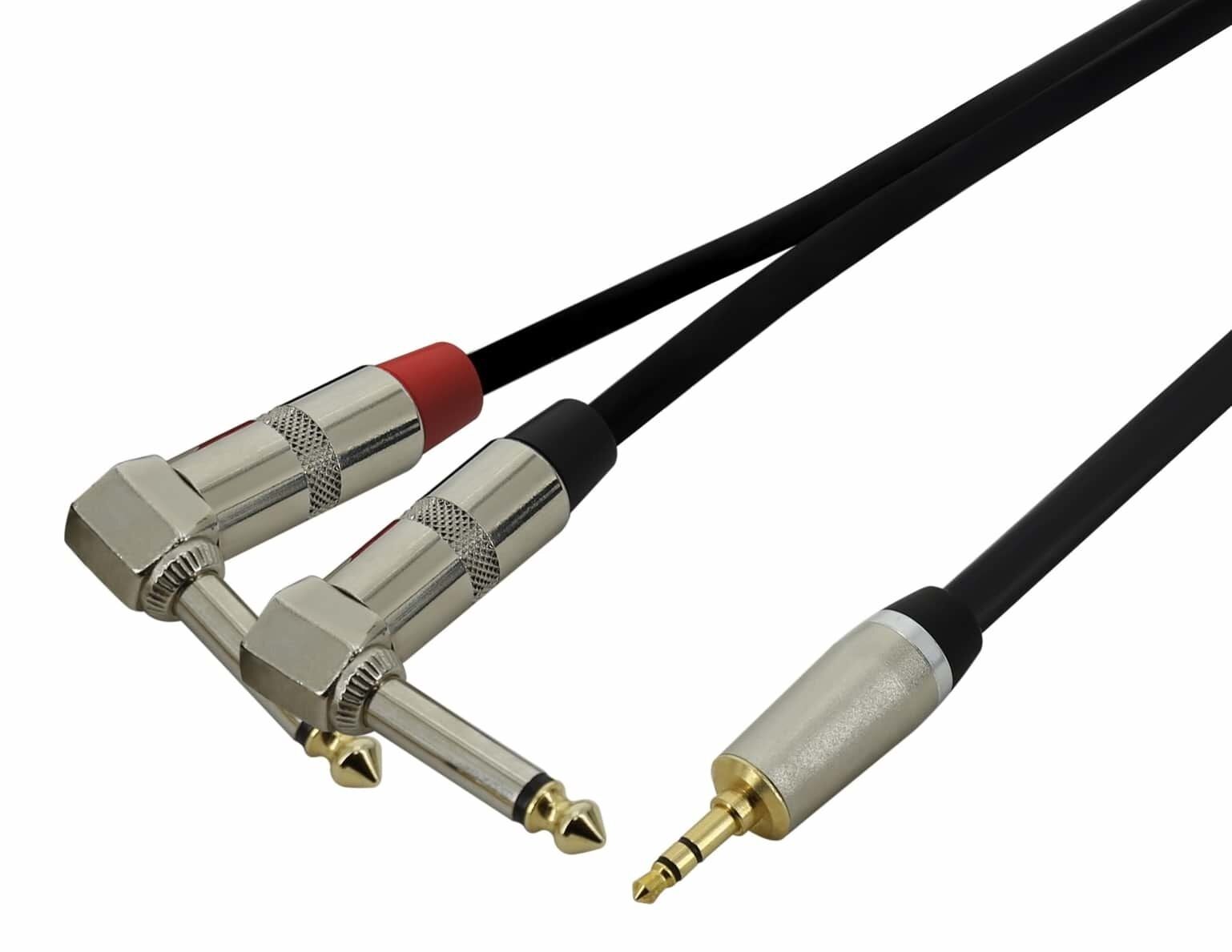 Mini-Jack to Dual Right-Angle 1/4" - DJ Smartphone Cable - 5m