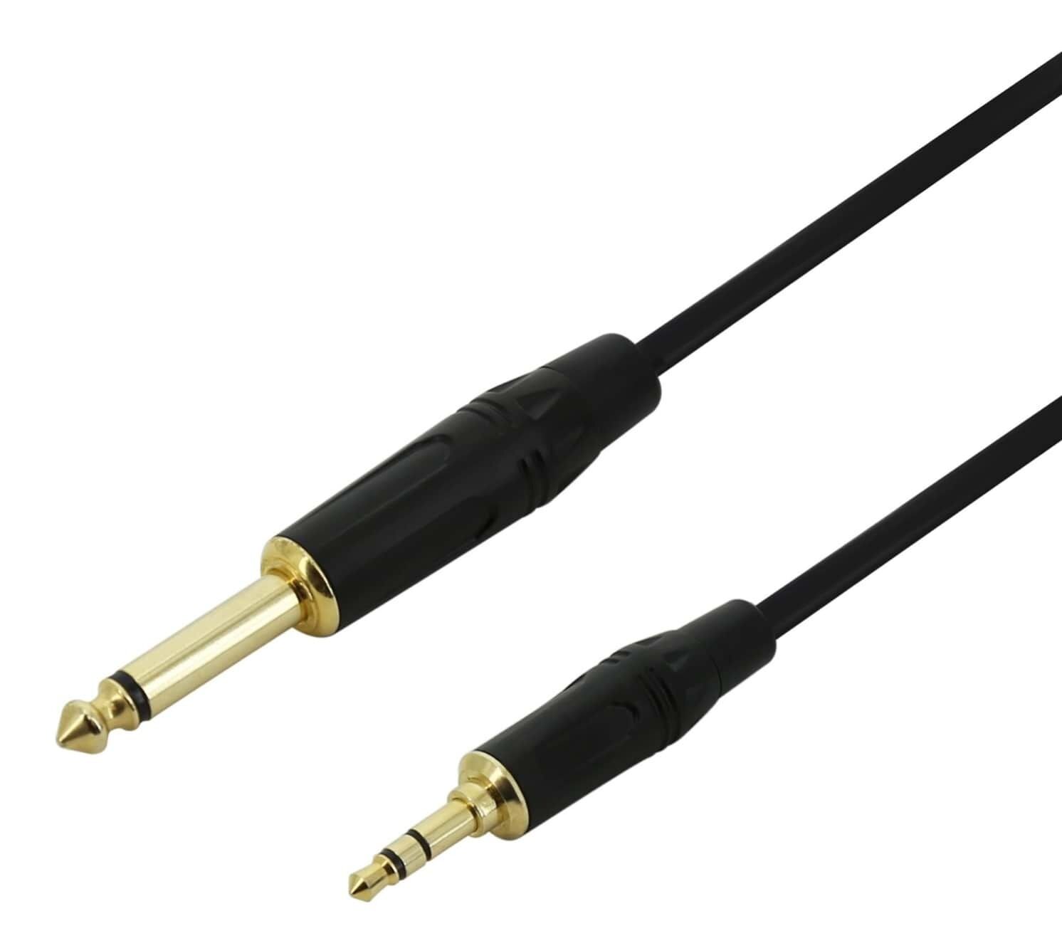 Stereo Mini 3.5mm to Mono 1/4" Jack - Stereo to Mono Cable - 3m