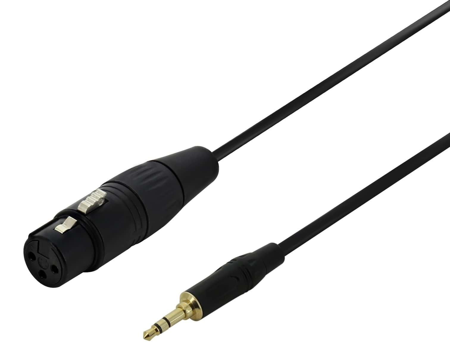 XLR(f) to 3.5mm TRS - Balanced to Stereo Cable - Mic to Camera Cable - 5m