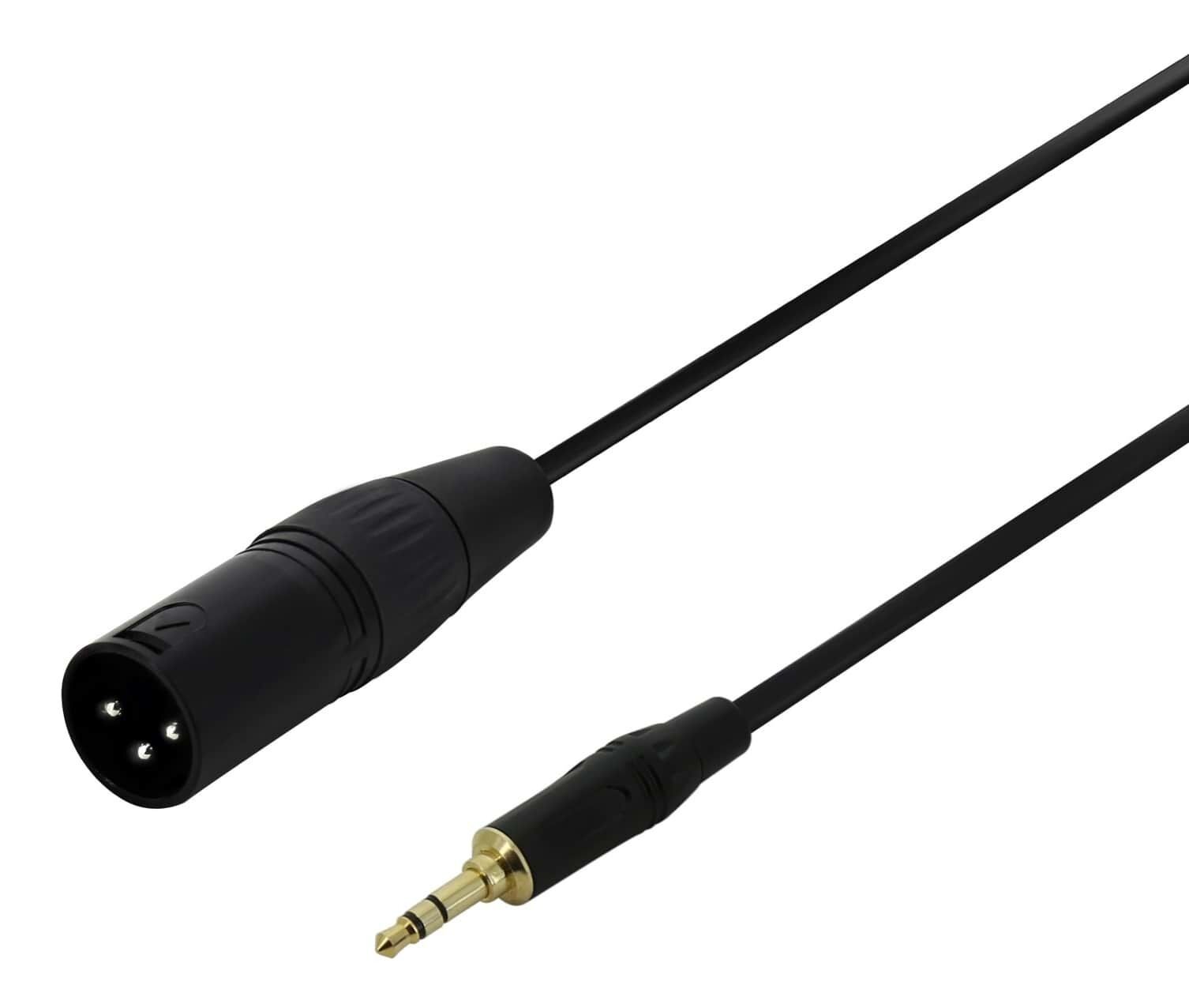 3.5mm TRS to XLR(m) - Stereo to Mono Cable - 5m