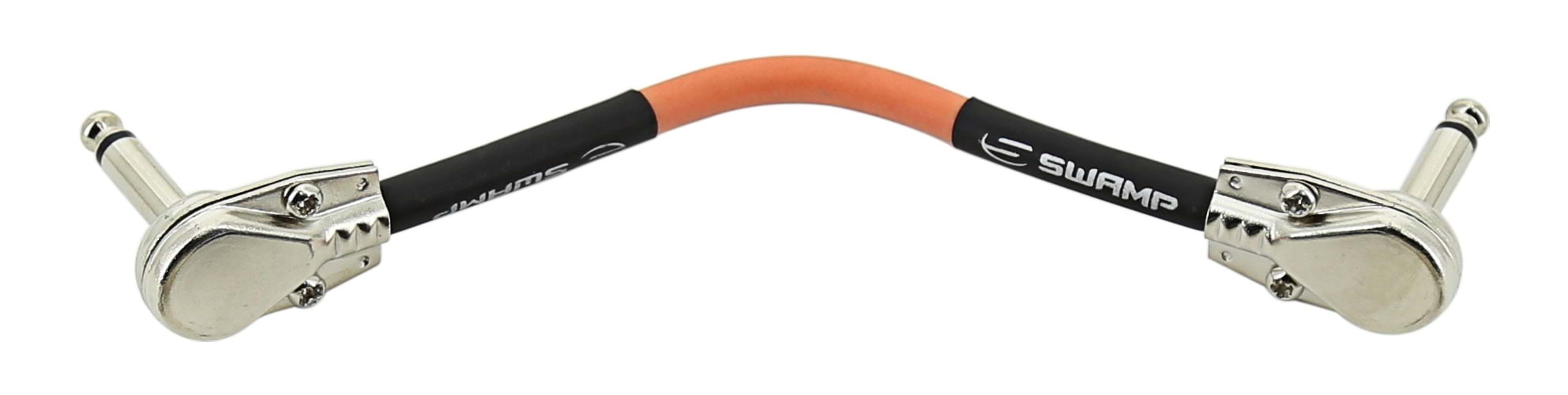 SWAMP Guitar Effect Pedal Patch Cable - Pancake Jack Connector - 20cm - Orange