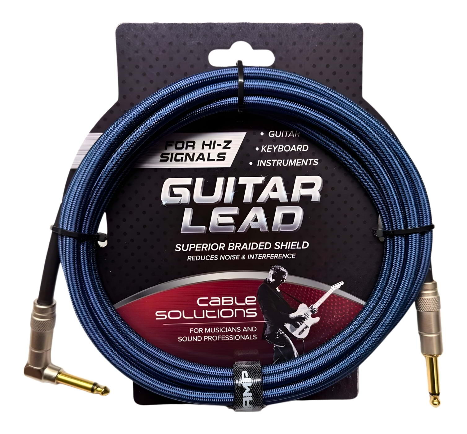 SWAMP TRG Series Braided Guitar Lead - Blue - 3m