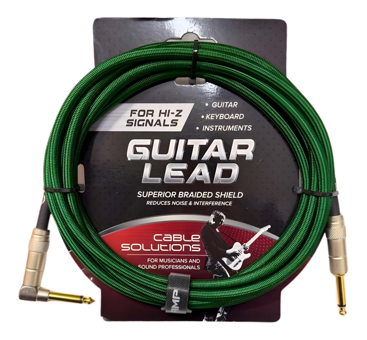 SWAMP TRG Series Braided Guitar Lead - Green - 3m