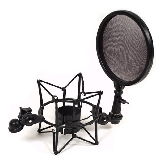 Shock Mount + Metal Filter Microphone Shock Mount with Metal Pop Filter Anti-Vibration Suspension Mic Shock Mount Universal Shock Mount for Mic at2020 and Other 46mm-53mm Diameter Microphone 