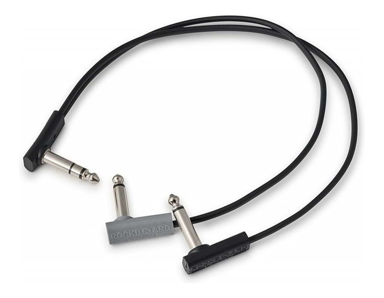 RockBoard Flat Y-Splitter Guitar Cable - Black - 30cm