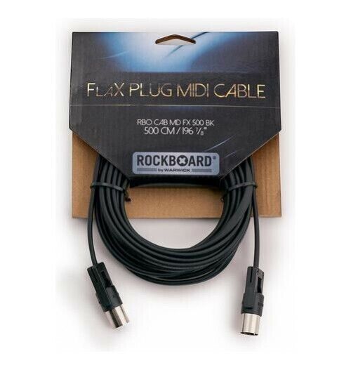 RockBoard 5pin DIN Flat Right-Angle MIDI Patch Cable - 60cm
