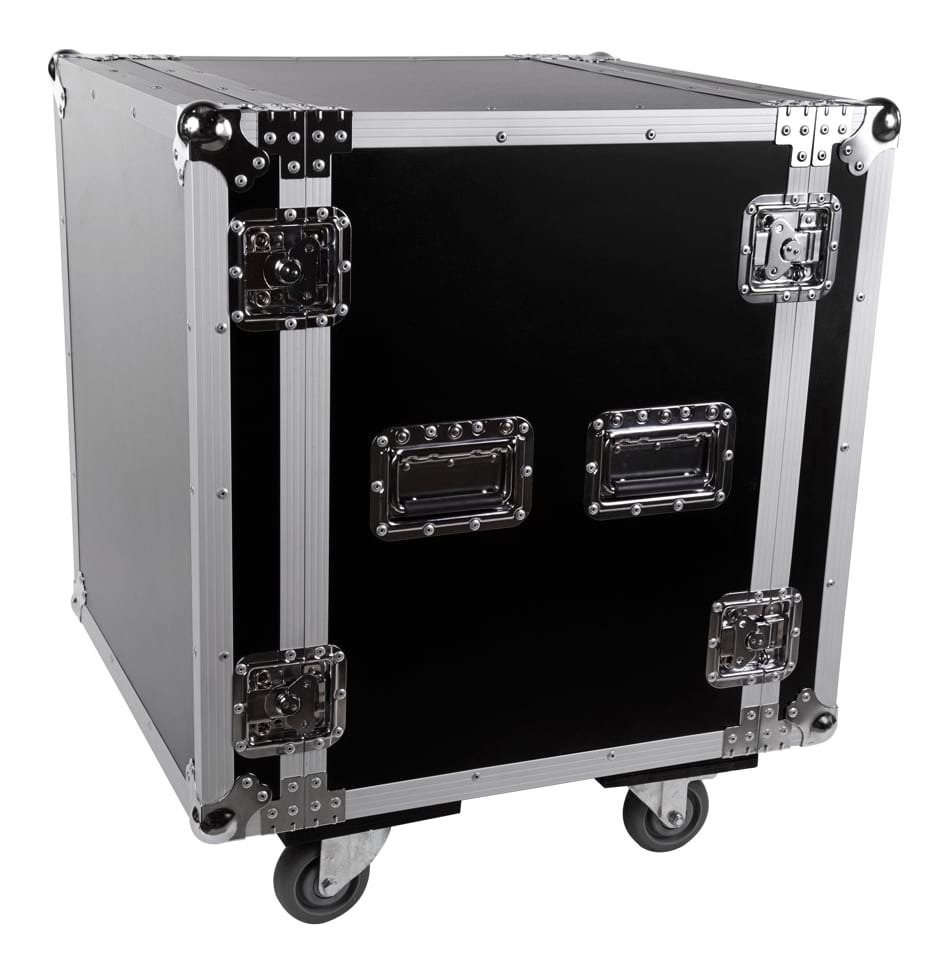 Swamp Wooden Shockproof 19 Inch Rack 12u Flight Road Case On Wheels Swamp