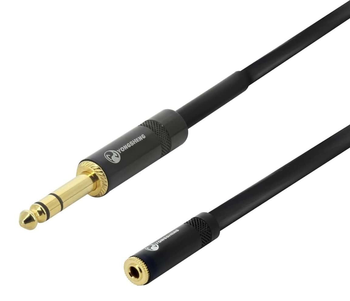 Headphone Extension Cable 1/4" Jack to 3.5mm Mini-Jack(f) - 10m