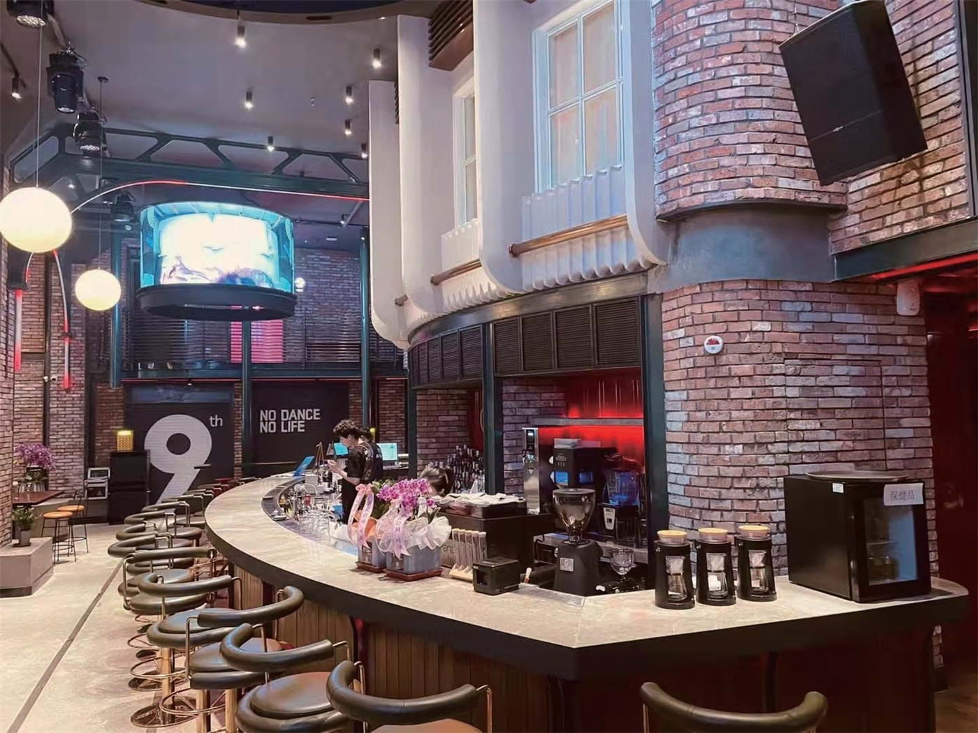 Audiocenter GT speakers installed in a bar venue