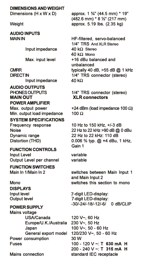 HP800 specifications