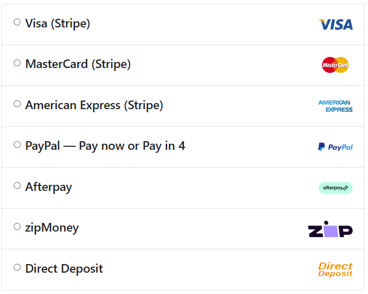 BNPL payment options shown at SWAMP checkout