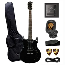 Artist AG1 Electric Guitar with Humbucker Pickups and Accessories - Black