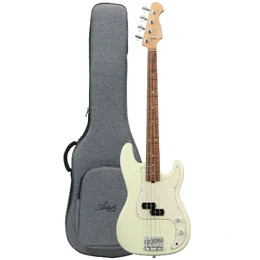 Artist APBDLX Deluxe Bass Guitar with Premium Gig Bag - Vintage White