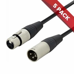 5x Pack of Stage Series Balanced XLR Microphone Cable  - 3m