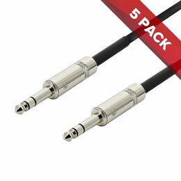 5x Pack of Stage Series TRS Cable - Balanced  - 1m