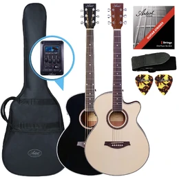 Steel String Acoustic Electric Guitar - Pickup & Tuner - Small Body