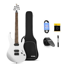Donner DMT-100 Electric Guitar with HH Pickups - White